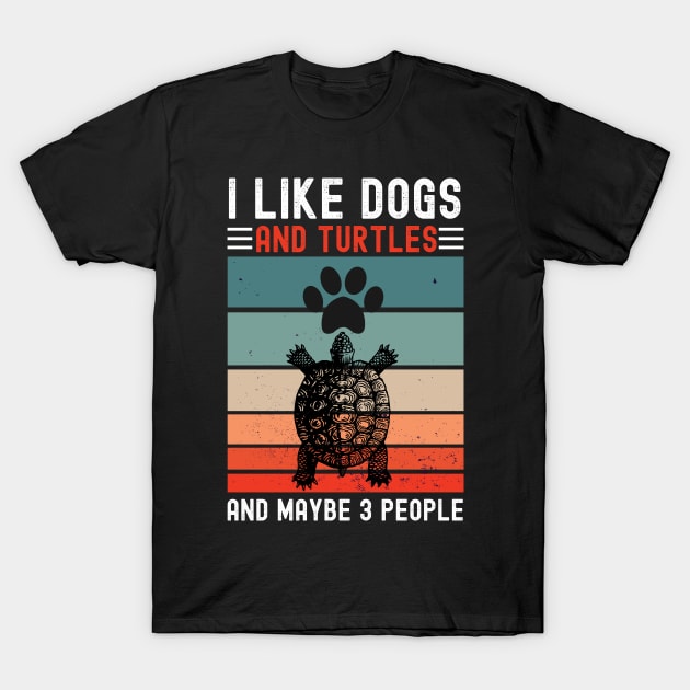 I like Dogs and Turtles And maybe 3 people Vintage Gifts T-Shirt by madani04